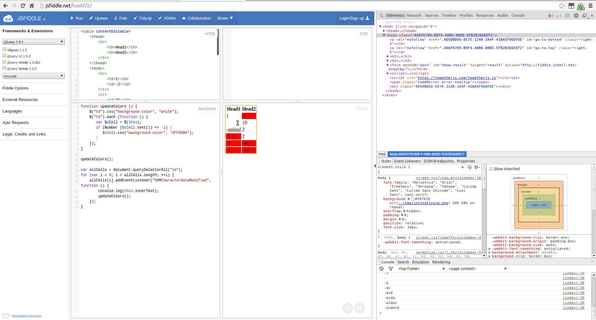 javascript how to change the table cell color using jquery Stack