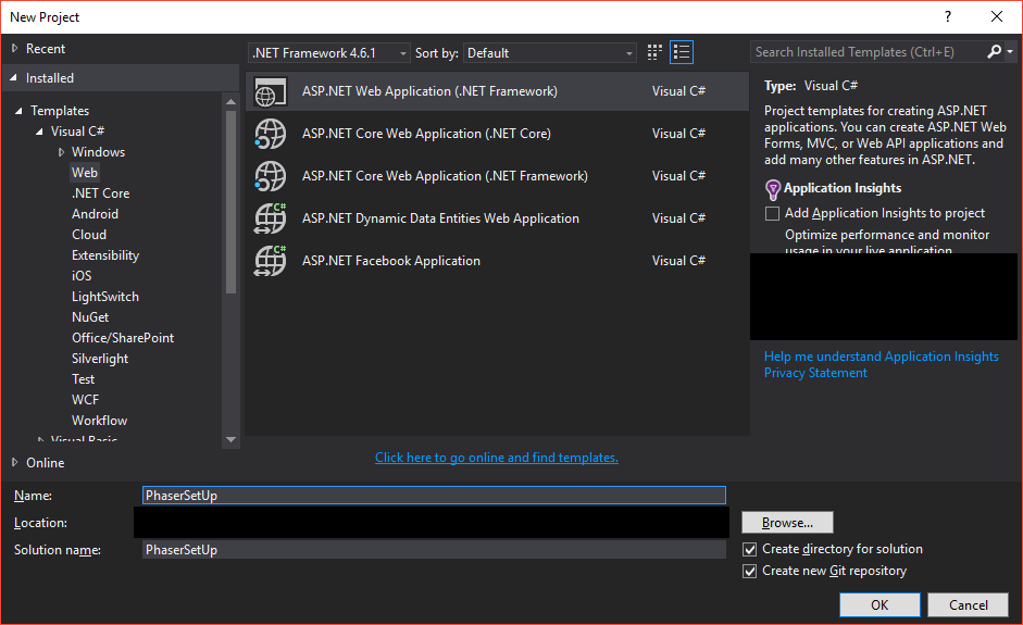 phaserframework Phaser environment setup MVC5