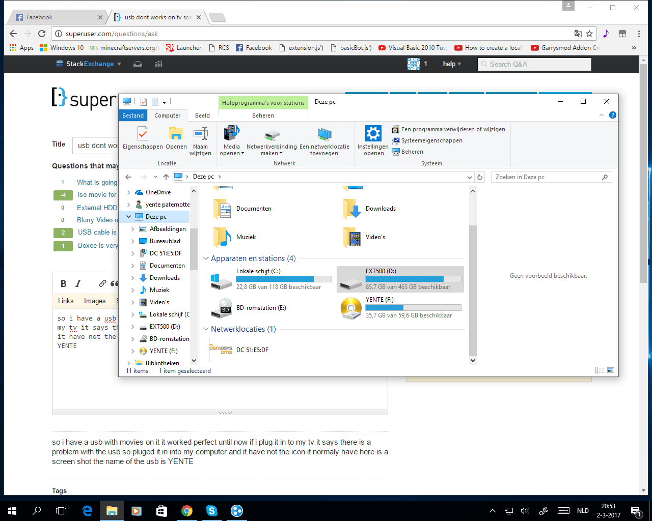 windows 10 USB thinks it a dvd/cd rom Super User