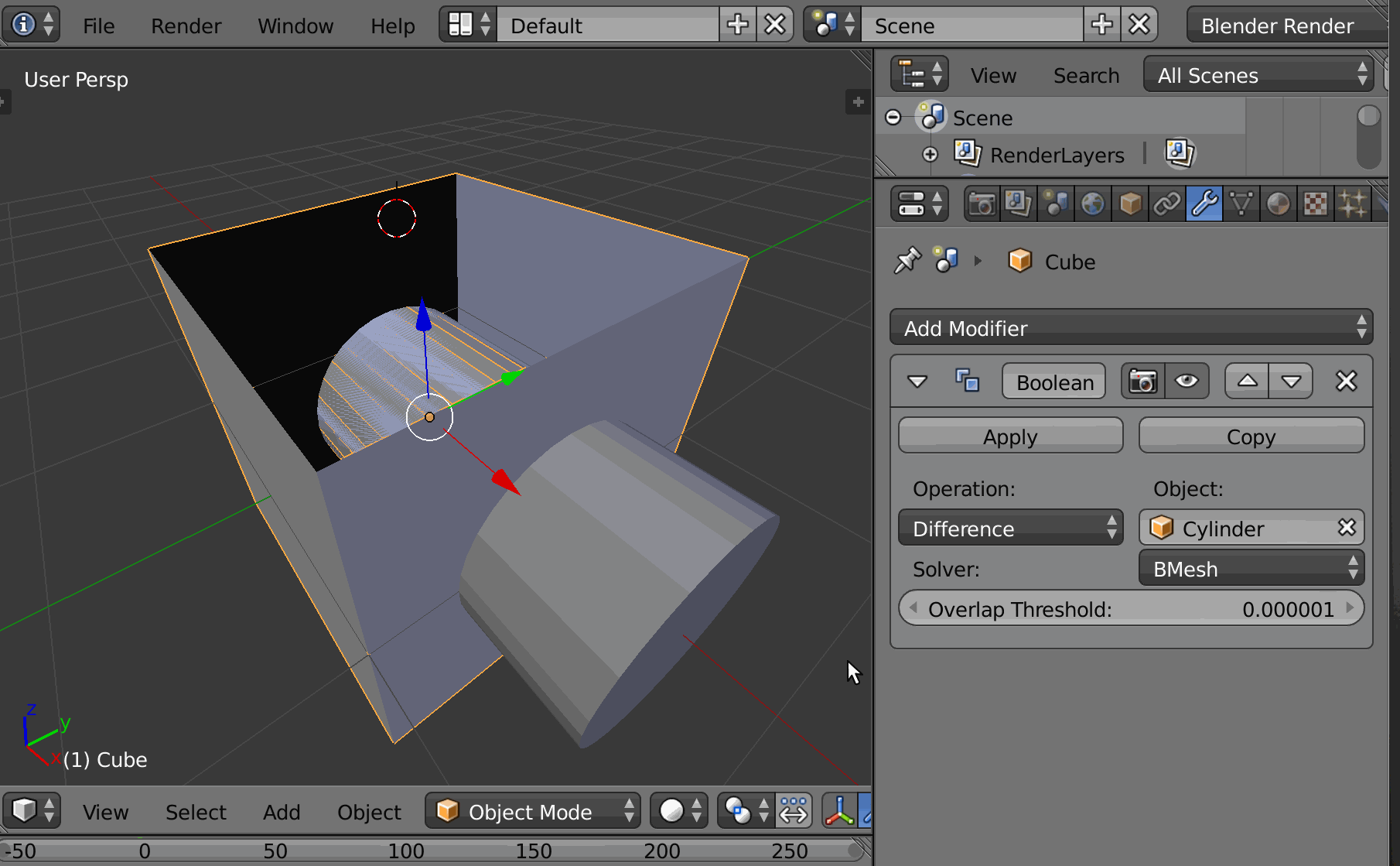 modeling Boolean to cut a hole in a face does not appear to be