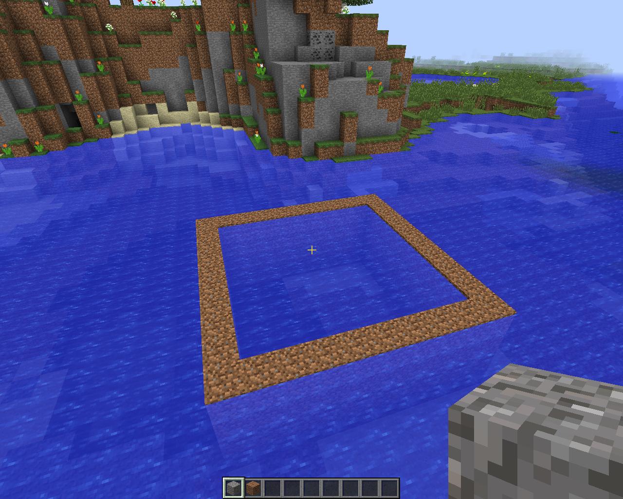 ¿Cómo puedo borrar el agua de esta zona? minecraft