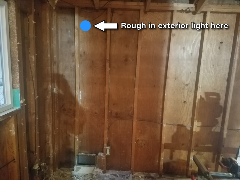 electrical Can I rough in an exterior light without cutting into the