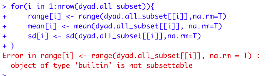 r how to solve this error object of type 'builtin' is not
