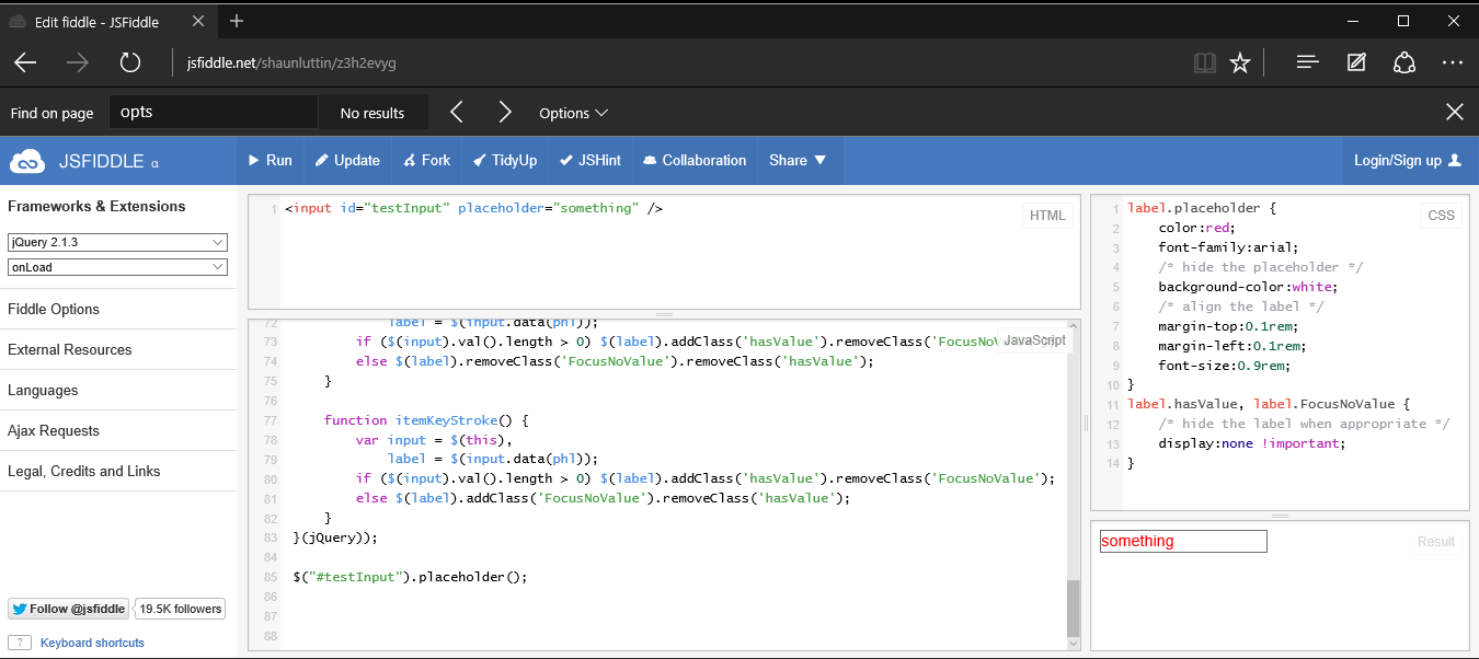 html Edge Browser input placeholder (text duplicated