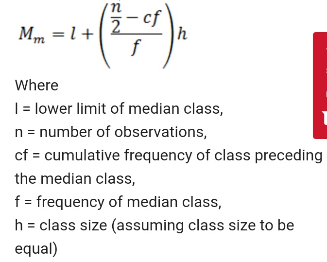 statistics Derivation of formulas for median and mode for grouped