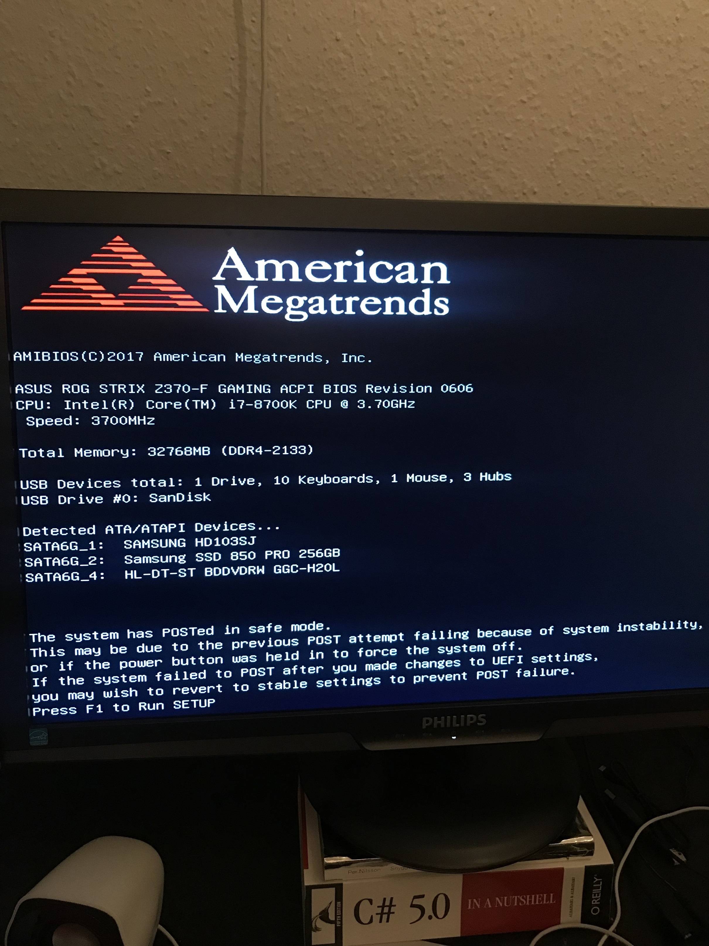 windows XMP causing POST safe mode ASUS ROG STRIX Z370F Gaming