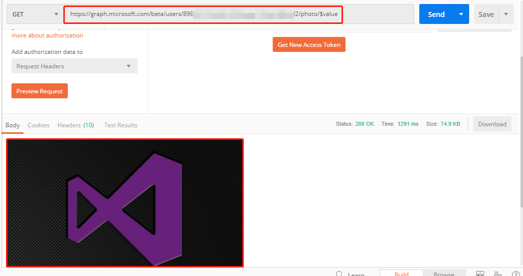 azure Not able to get photo using Microsoft graph API Stack Overflow