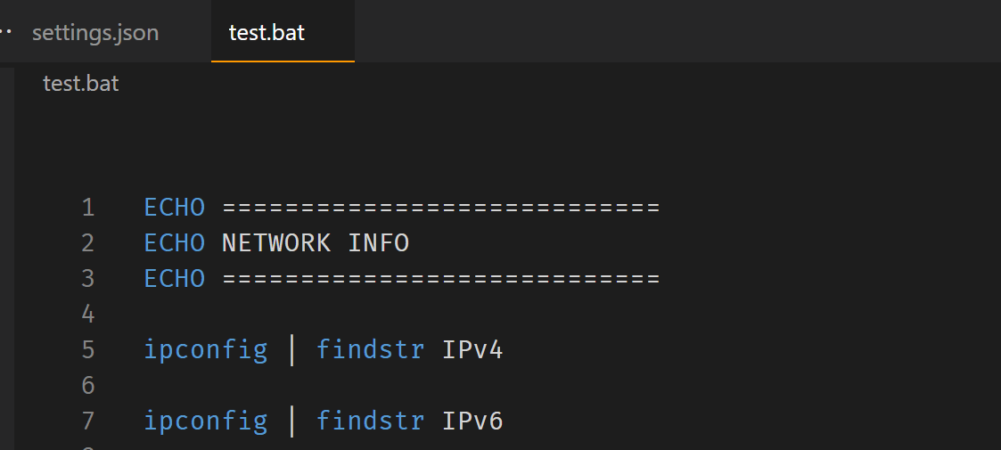 batch file How to change toggle comment from REM to REM in VS Code