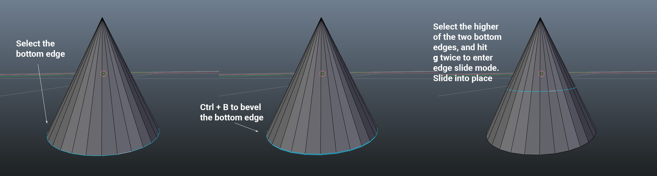 modeling How would you make an edge circle around a cone? Blender