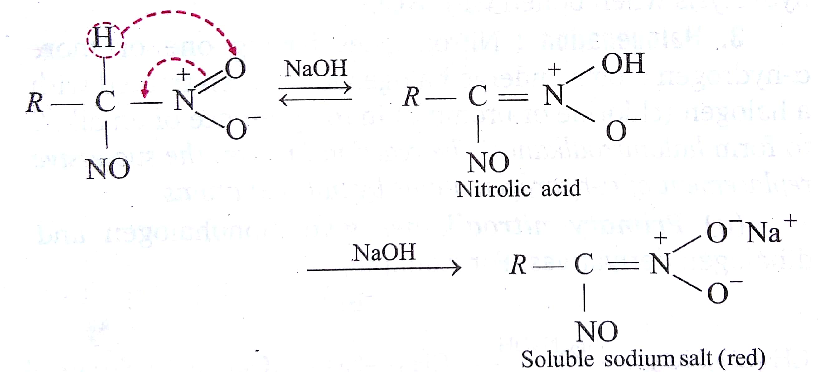 organic chemistry Reaction of primary nitroalkane with nitrous acid