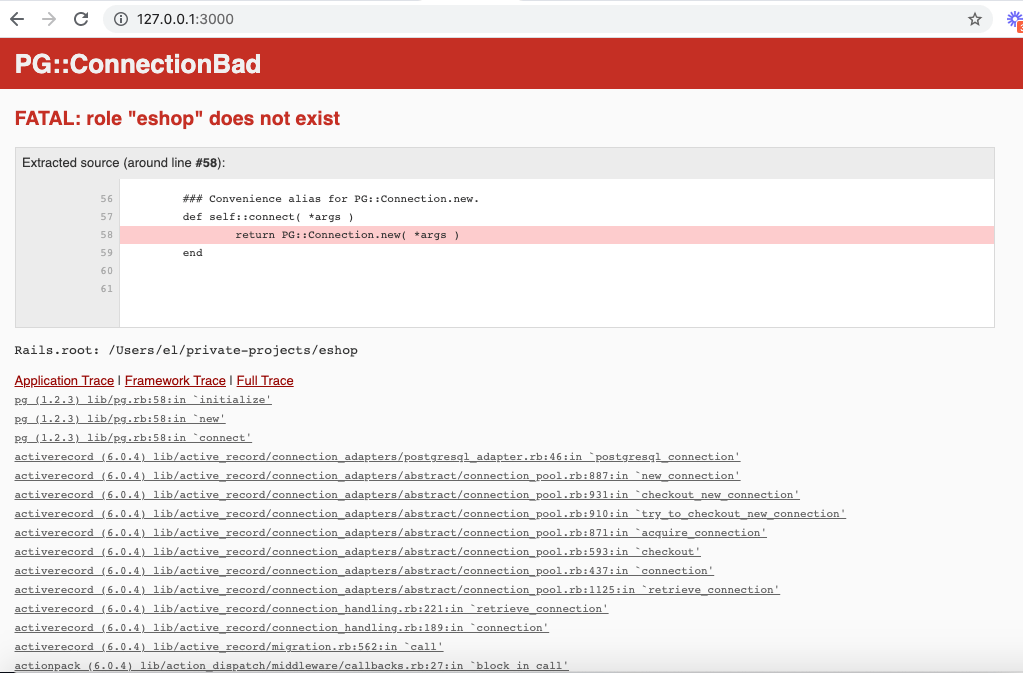 Unable to create Database in Rails using rake dbcreate Stack Overflow