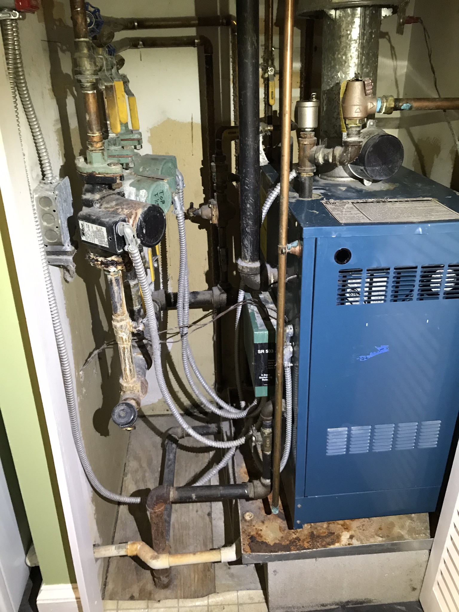 Boiler PSI is at 35 how to reduce it on a Burnham 204 gas installed