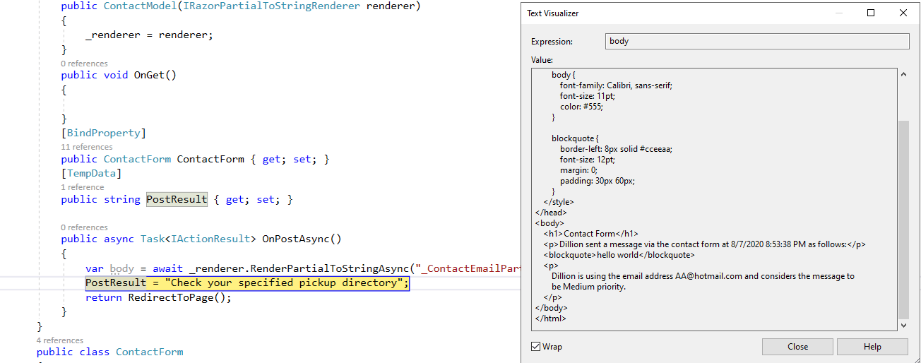 c Programmatically render Razor Page as HTML string Stack Overflow