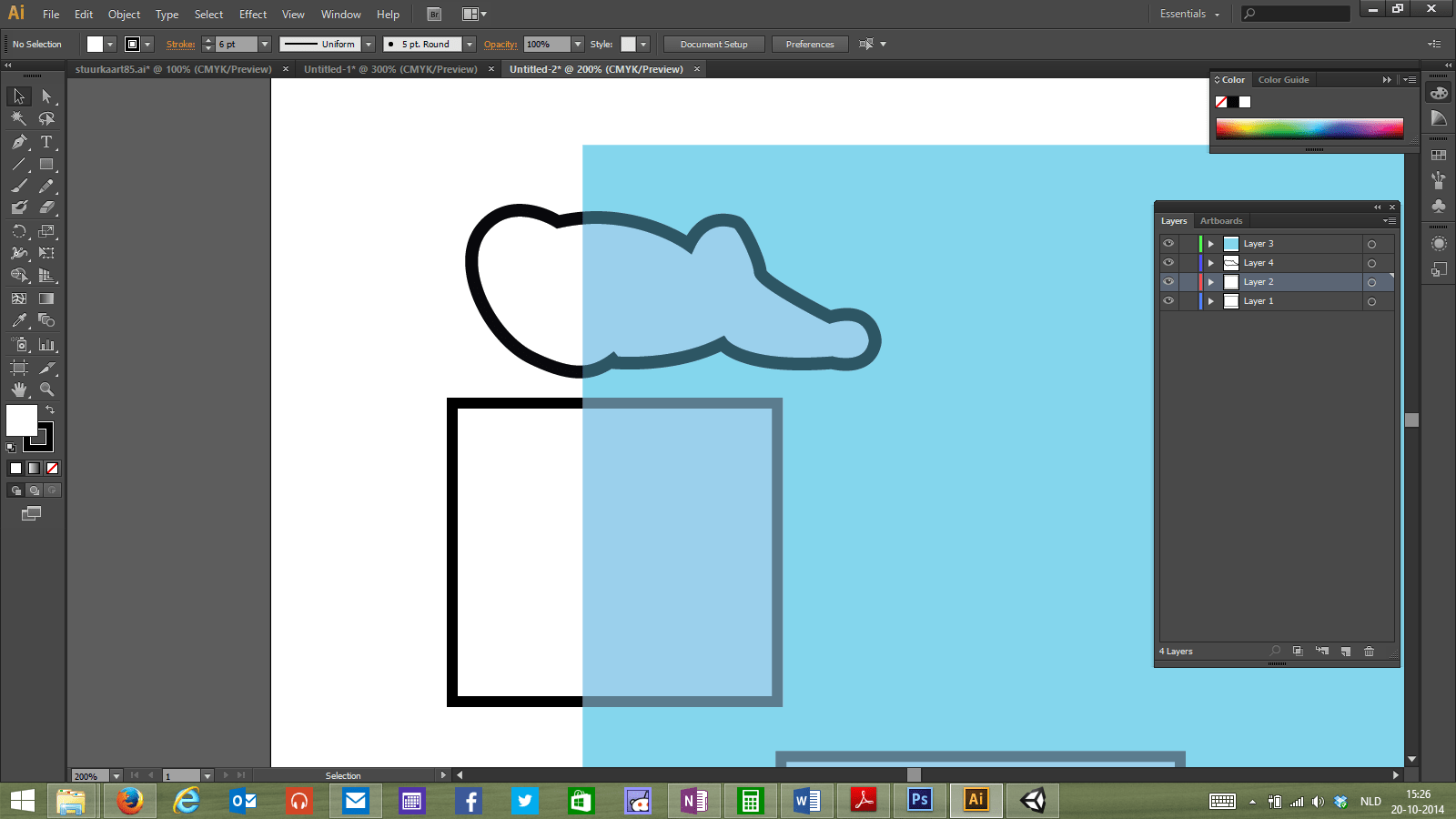 adobe illustrator Why are the lines of one object darker than another