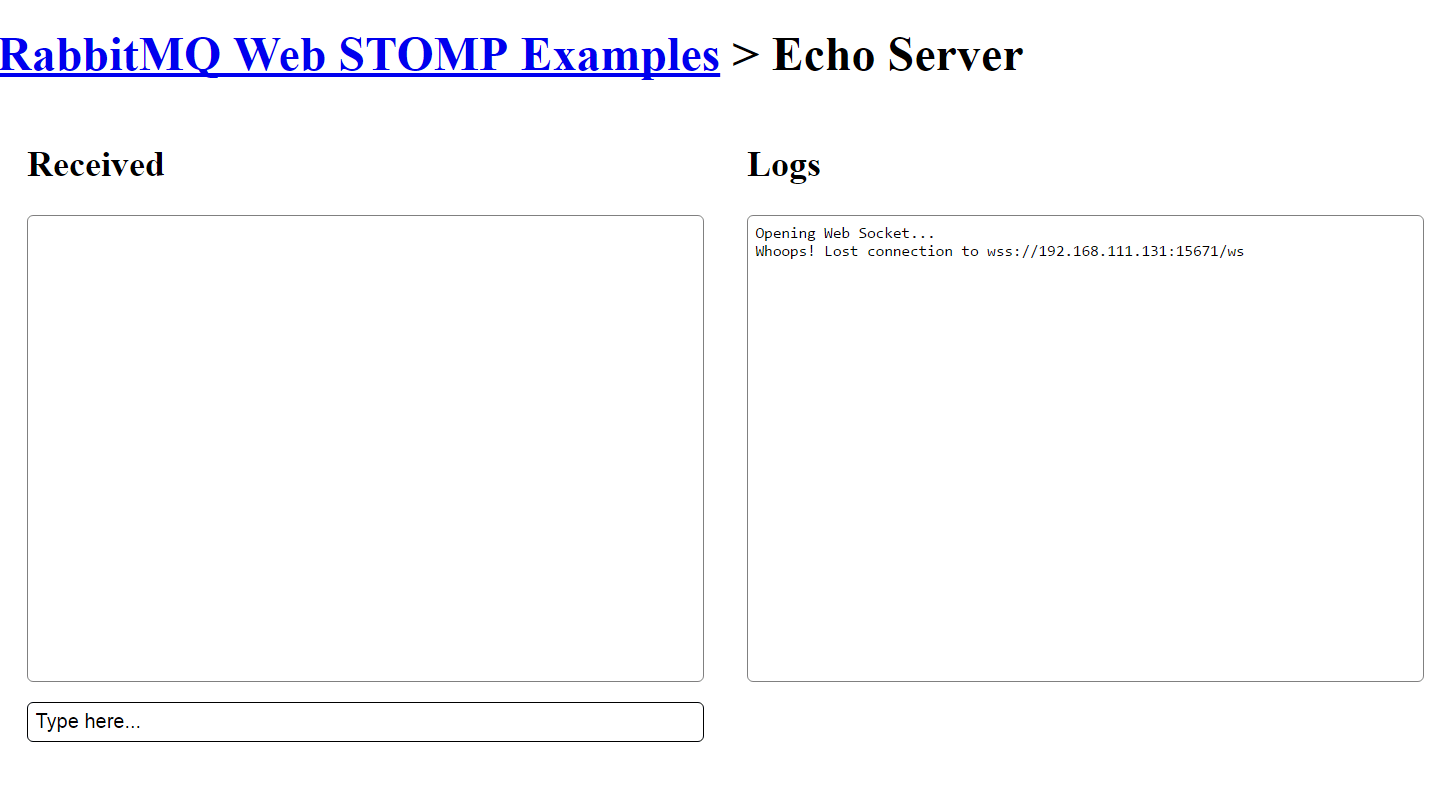 websocket SSL configuration issue with RabbitMQ Web