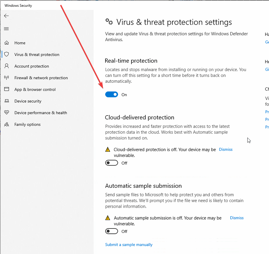 anti virus win10 Windows Security, how to disable "Realtime