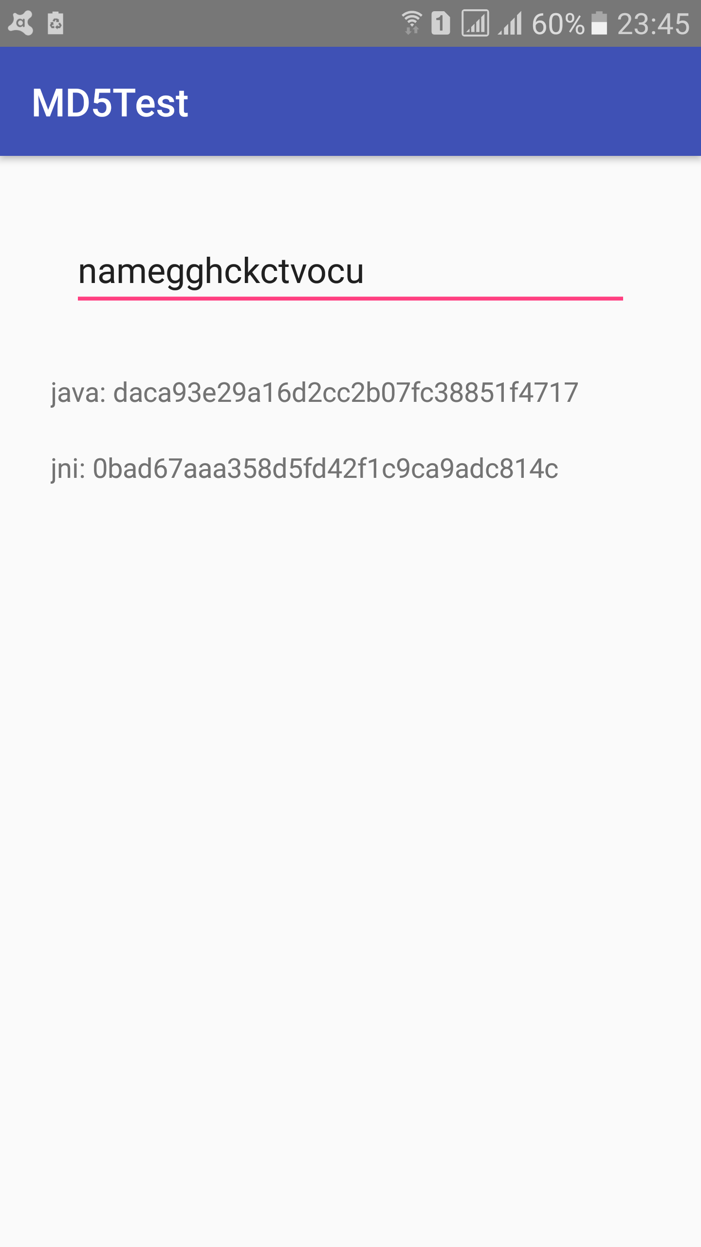 android Returning wrong md5 hash in jni Stack Overflow