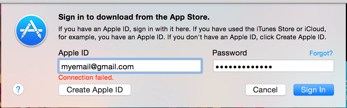 mac Just bought MBPr and cannot connect to appstore