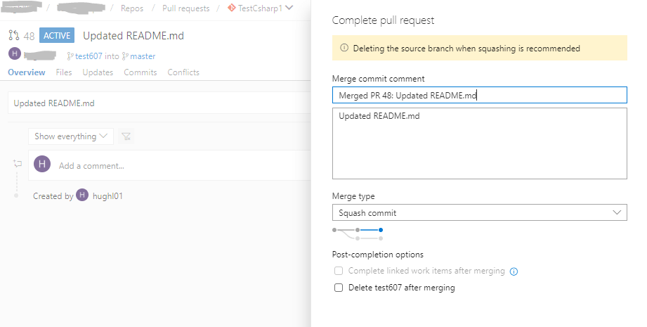 git PR from one branch to another still shows commits that were