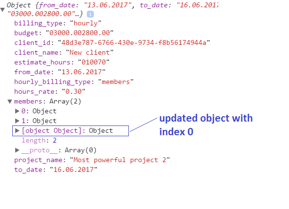 arrays React state object updating and sending it ot database Stack