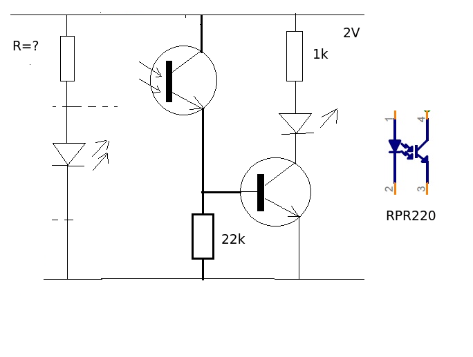 phototransistor RPR220 photosensor to logic level? Electrical