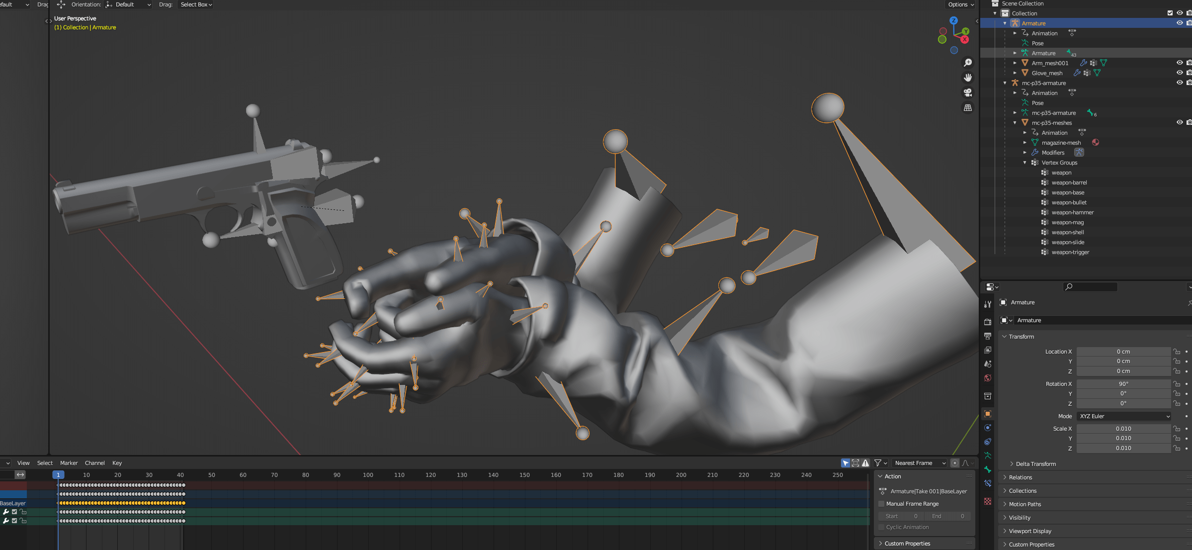 animation How to Combine Armatures (Gun Armature and Arm Armature