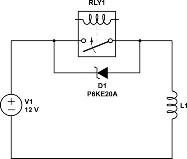 Colocación del diodo flyback TVS