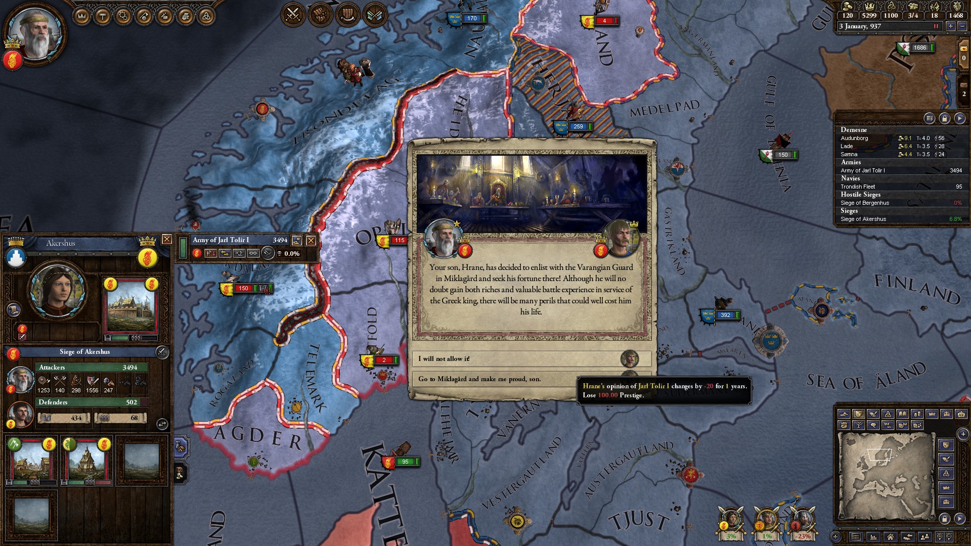 Crusader Kings 2 - My Son/Heir Wants To Join The Varangian Guard, Should I Let Him? - Arqade