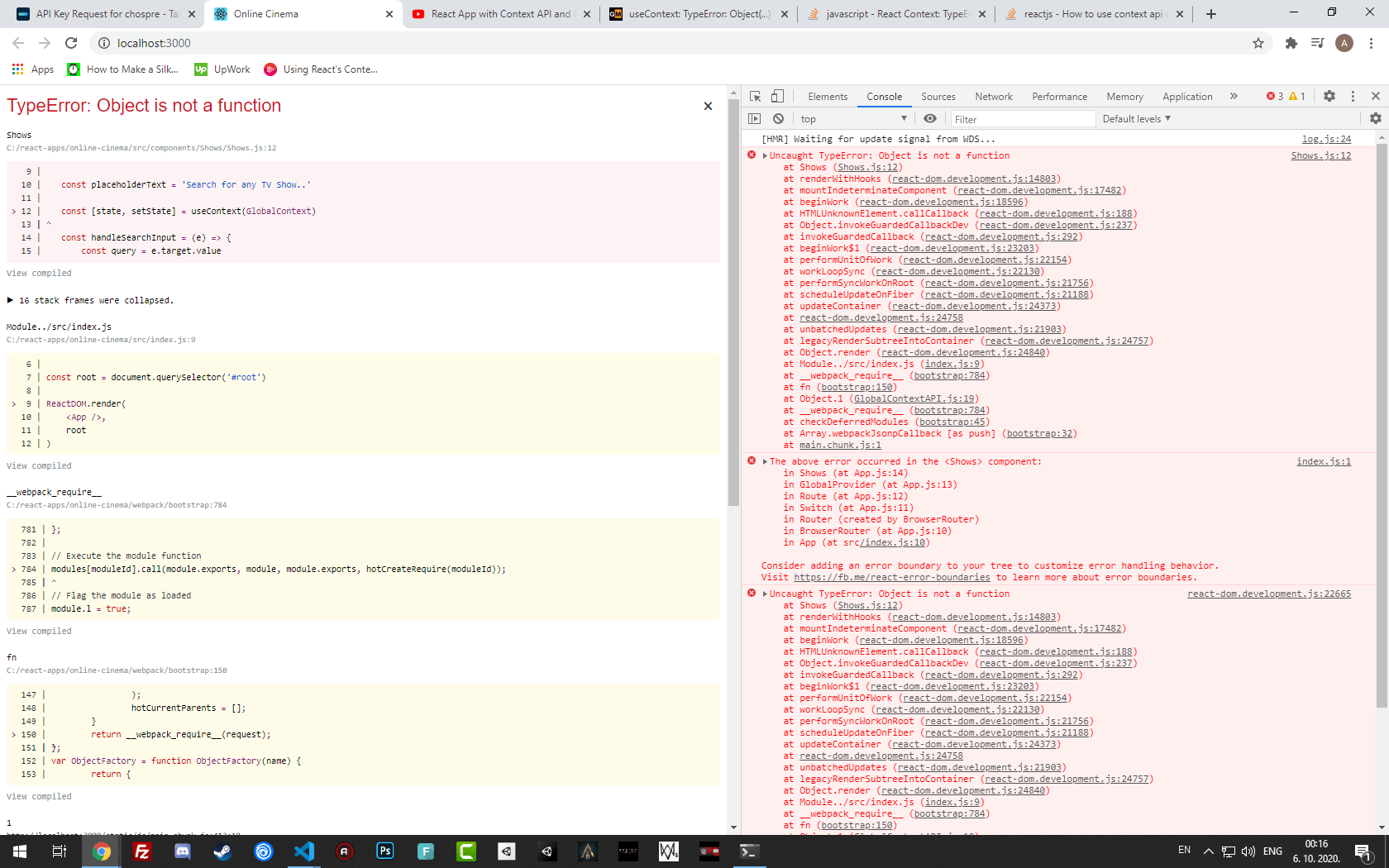 javascript How to fix React Context's object is not a function
