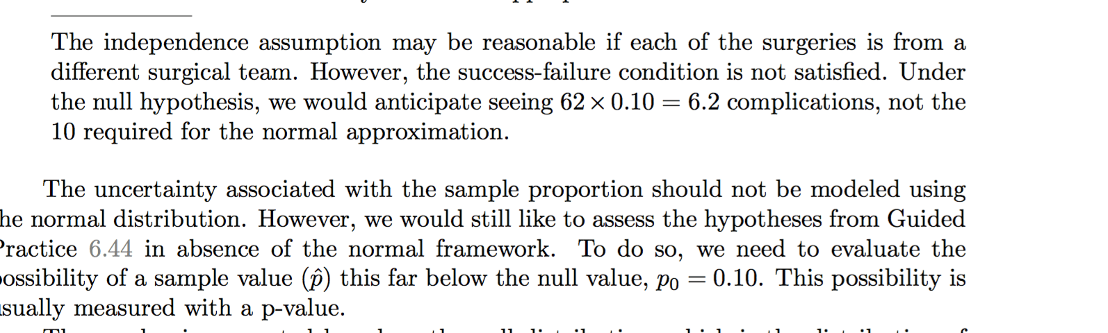 statistics Small sample hypothesis testing for a proportion. Why do