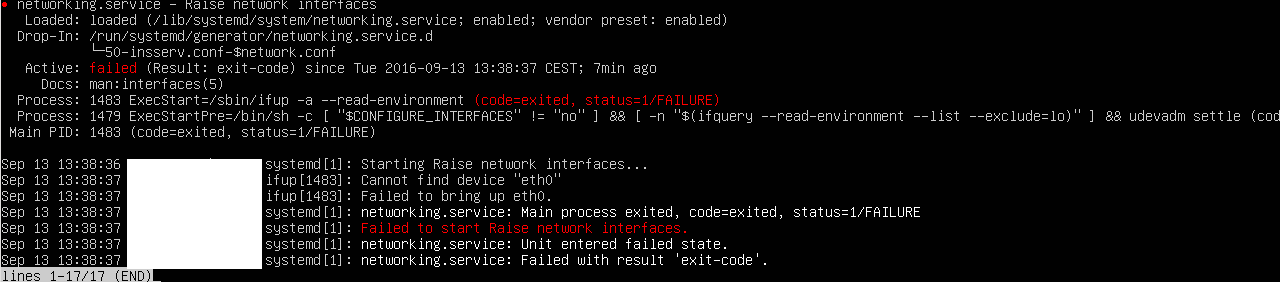 Ubuntu Failed to start Raise network interfaces after upgrading to 16