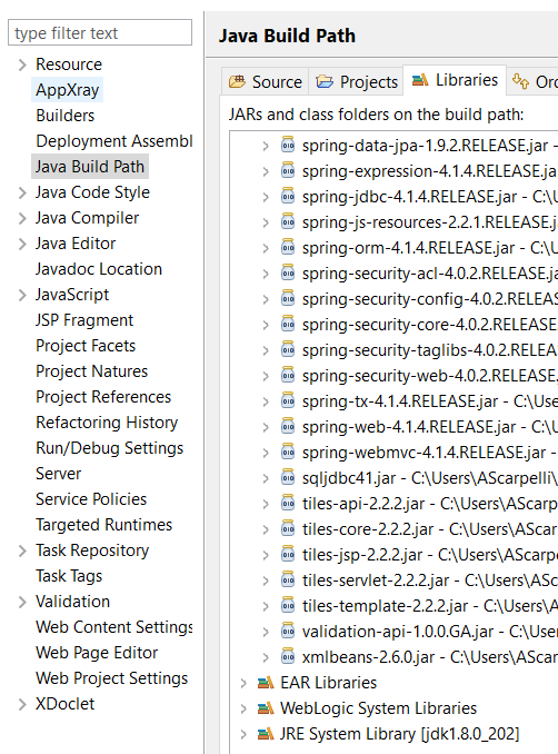 eclipse weblogic.application.ModuleException java.lang