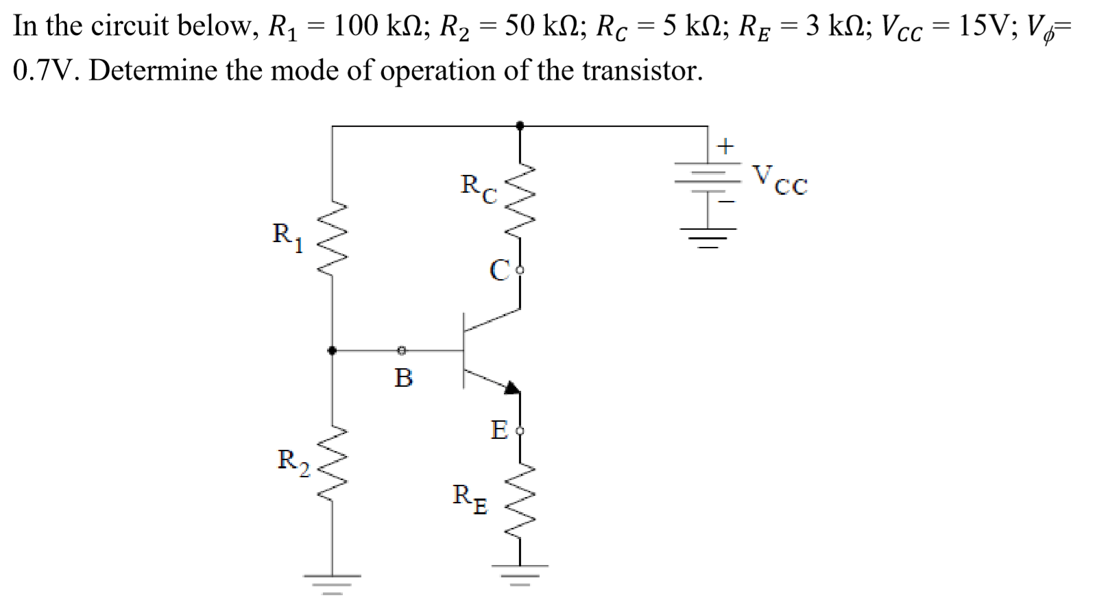 How do I find the mode of operation of a BJT circuit