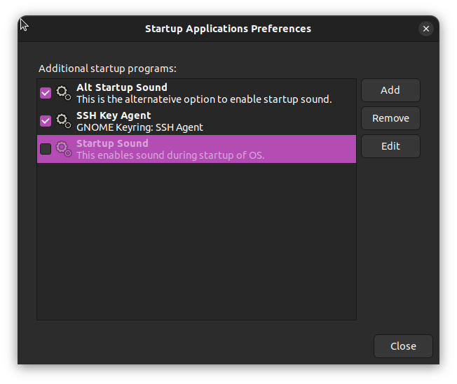 Unable to enable Startup Sound in Ubuntu 22.04 LTS in Startup