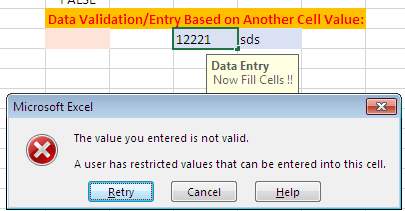 microsoft excel How to make a cell mandatory to complete when another