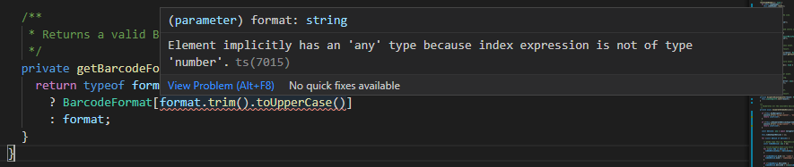 javascript Implicitly has an `any` type becoz index expression is not of type 'number'.ts(7015