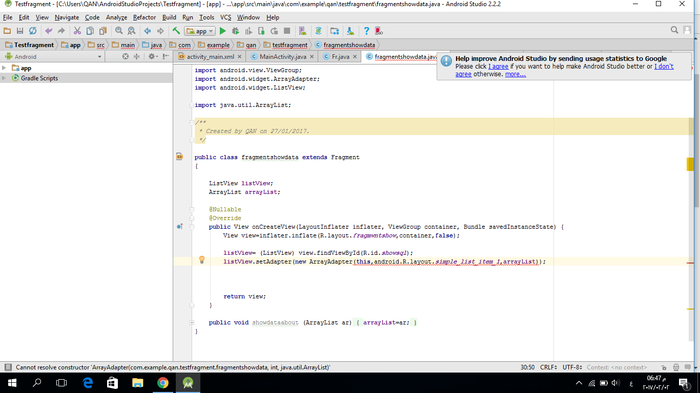 android Add context Array Adapter in fragment class Stack Overflow