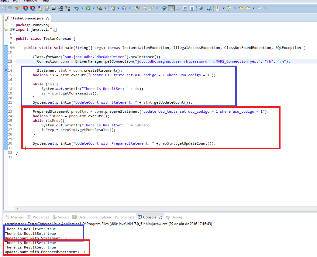 java PreparedStatement return getUpdateCount() = 1 Stack Overflow