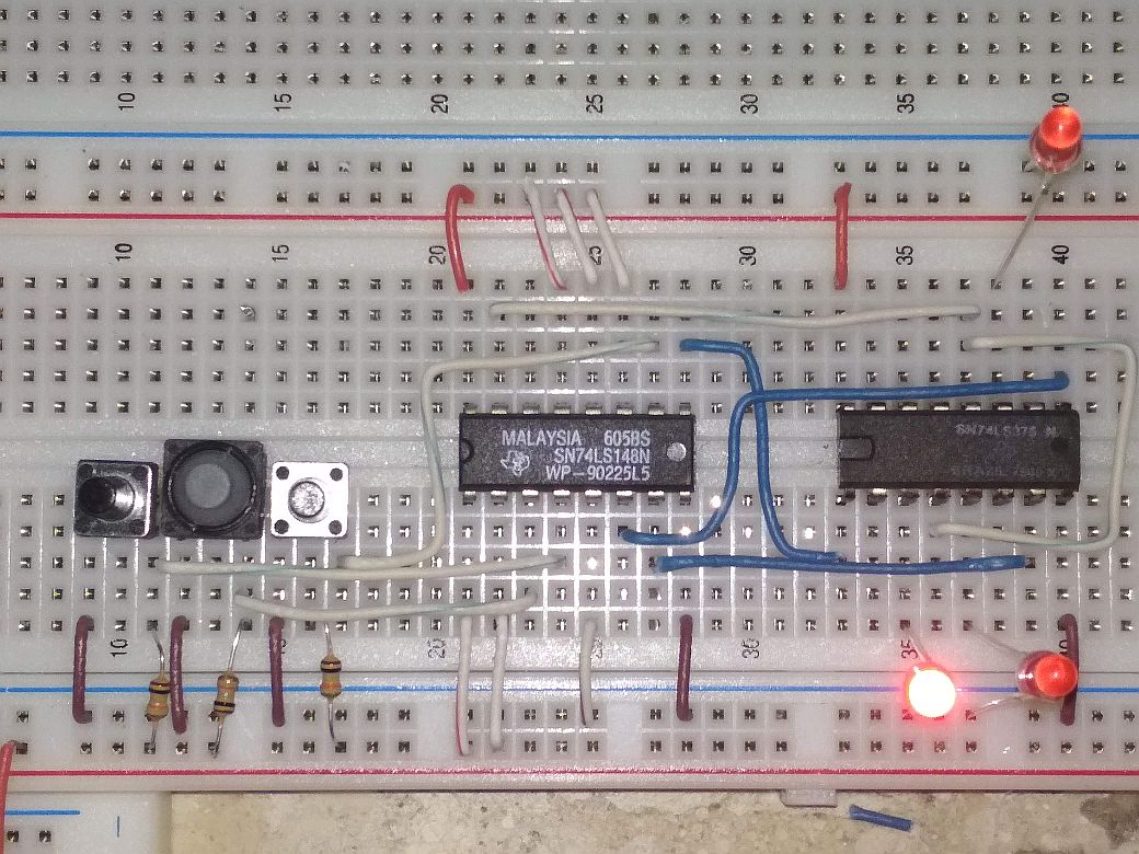 TTL "radiobutton" using priority encoder and latch Electrical