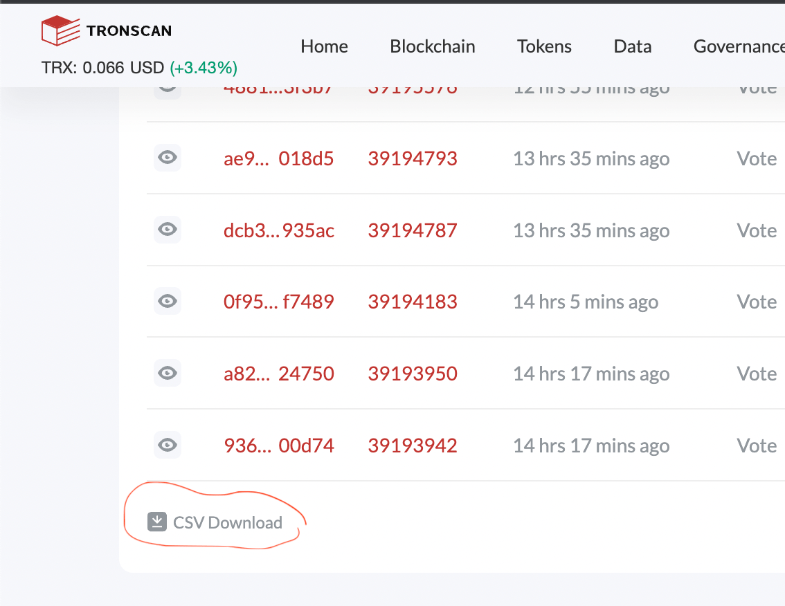 blockchain Im trying to fetch all transactions of a certain tron