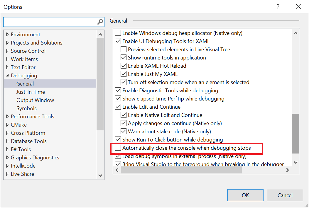 Disappearing Console window when coding c++ in visual studio Stack
