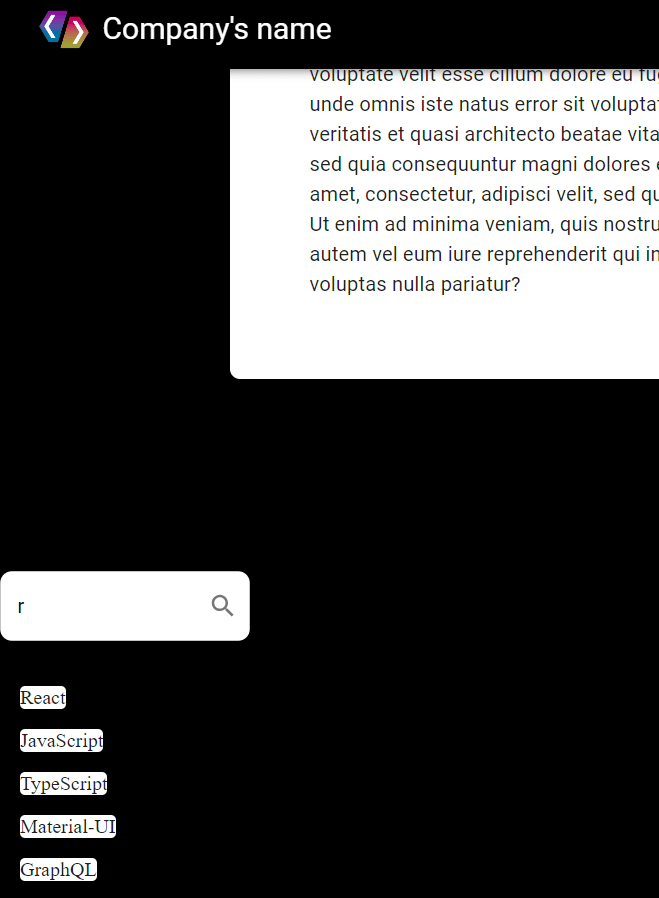 reactjs How to set background color for suggestions in