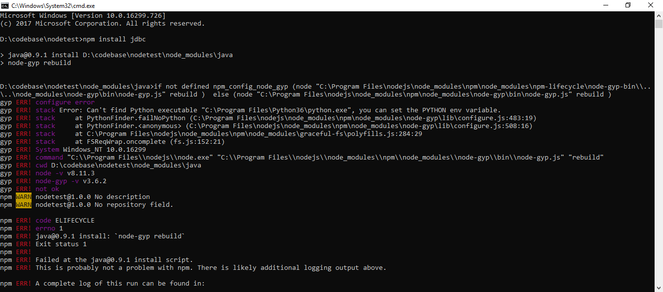 node.js How to set Python environment variable in Windows? or any
