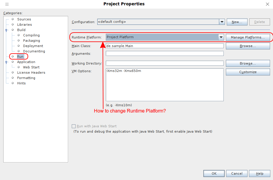 How to change NetBeans Java Project Runtime? Stack Overflow