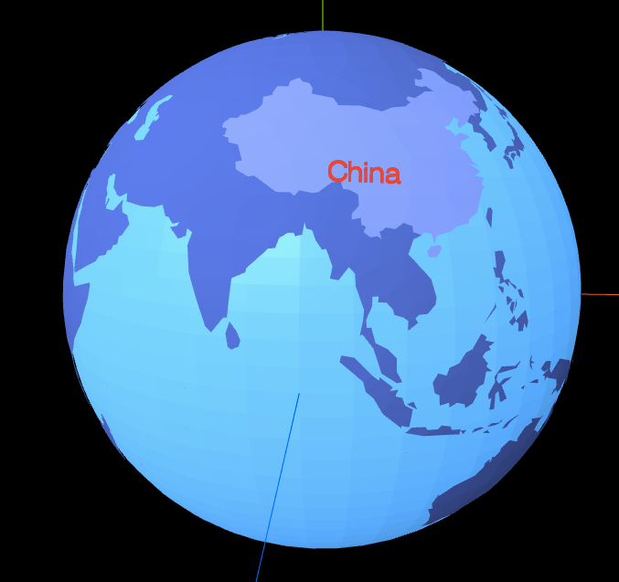 Three Js Globe Map three.js How to plot country names on the globe, so the mesh will be