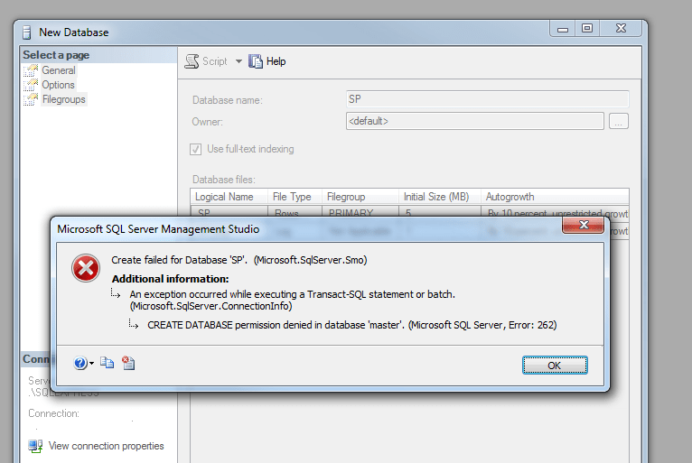 Confused by SQL Server Express when create a new database