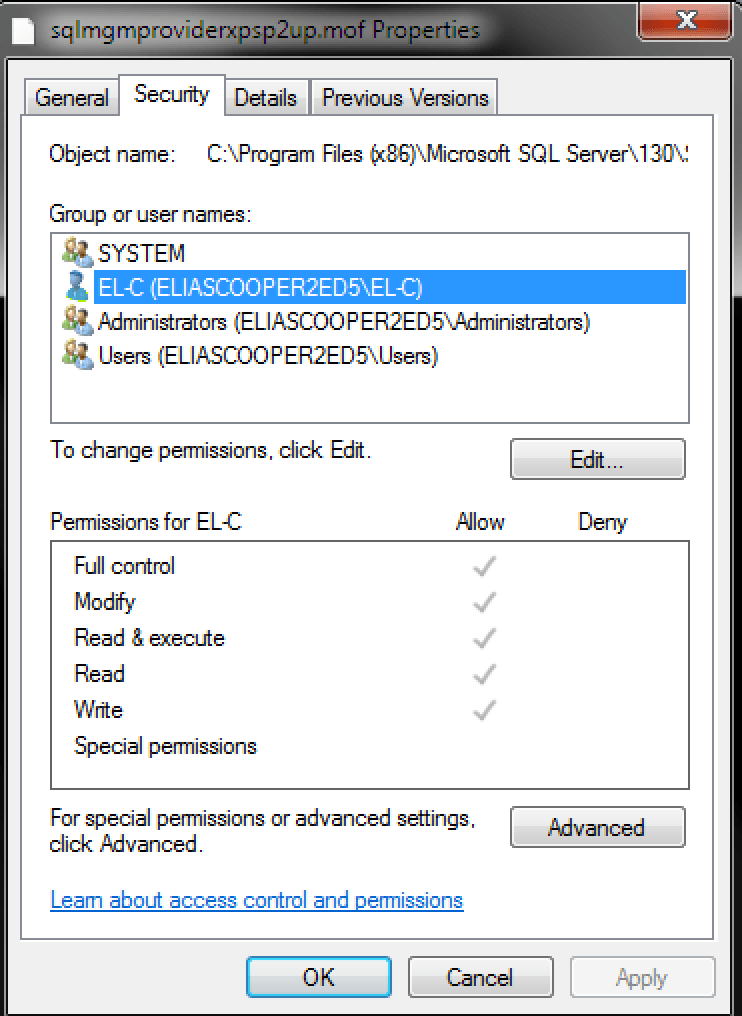 SQL Server Configuration Manager Cannot connect to WMI Provider