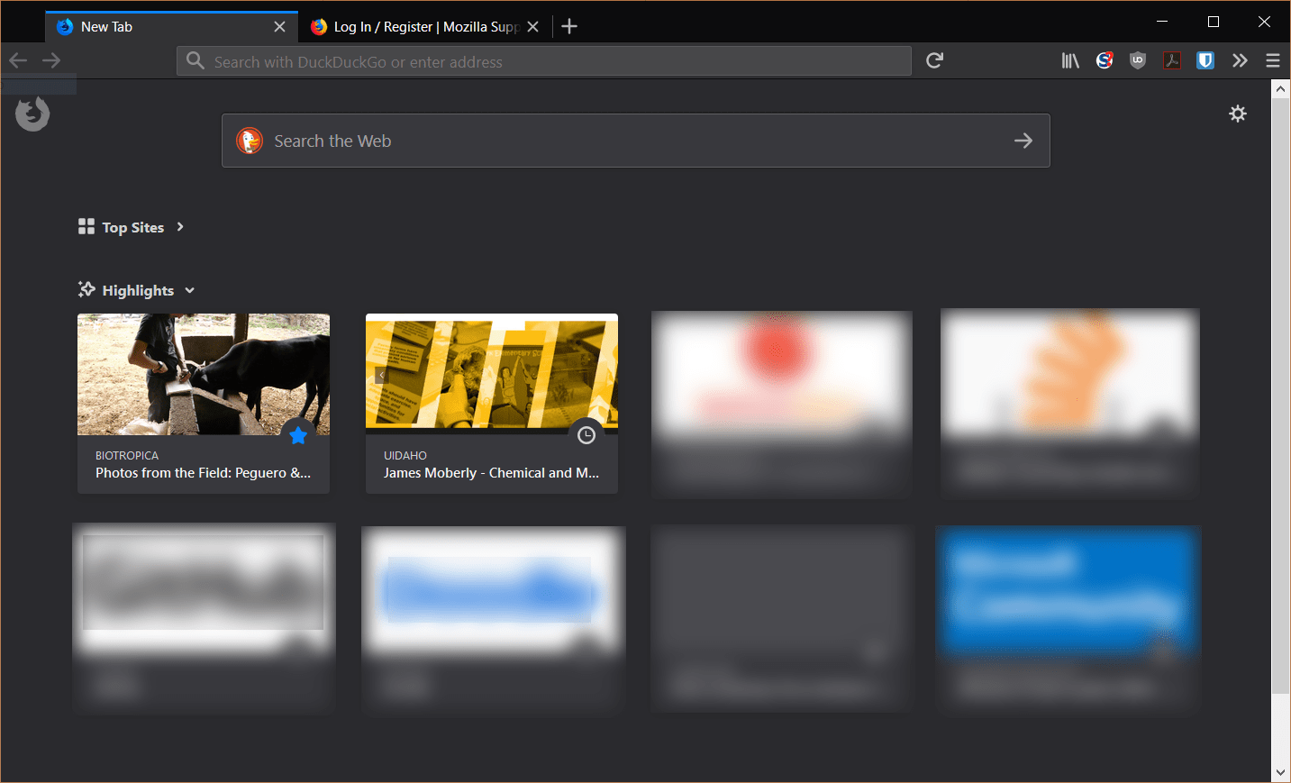 browser tabs Where does Firefox highlights get its images from