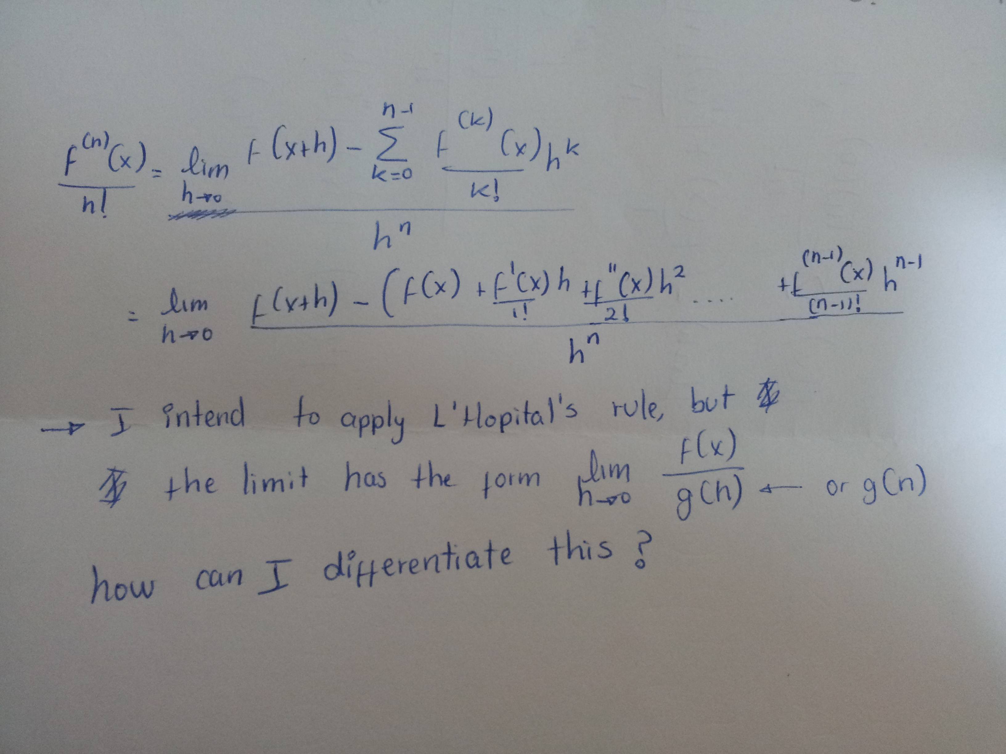 calculus Show that if f(x) is an ntimes differentiable