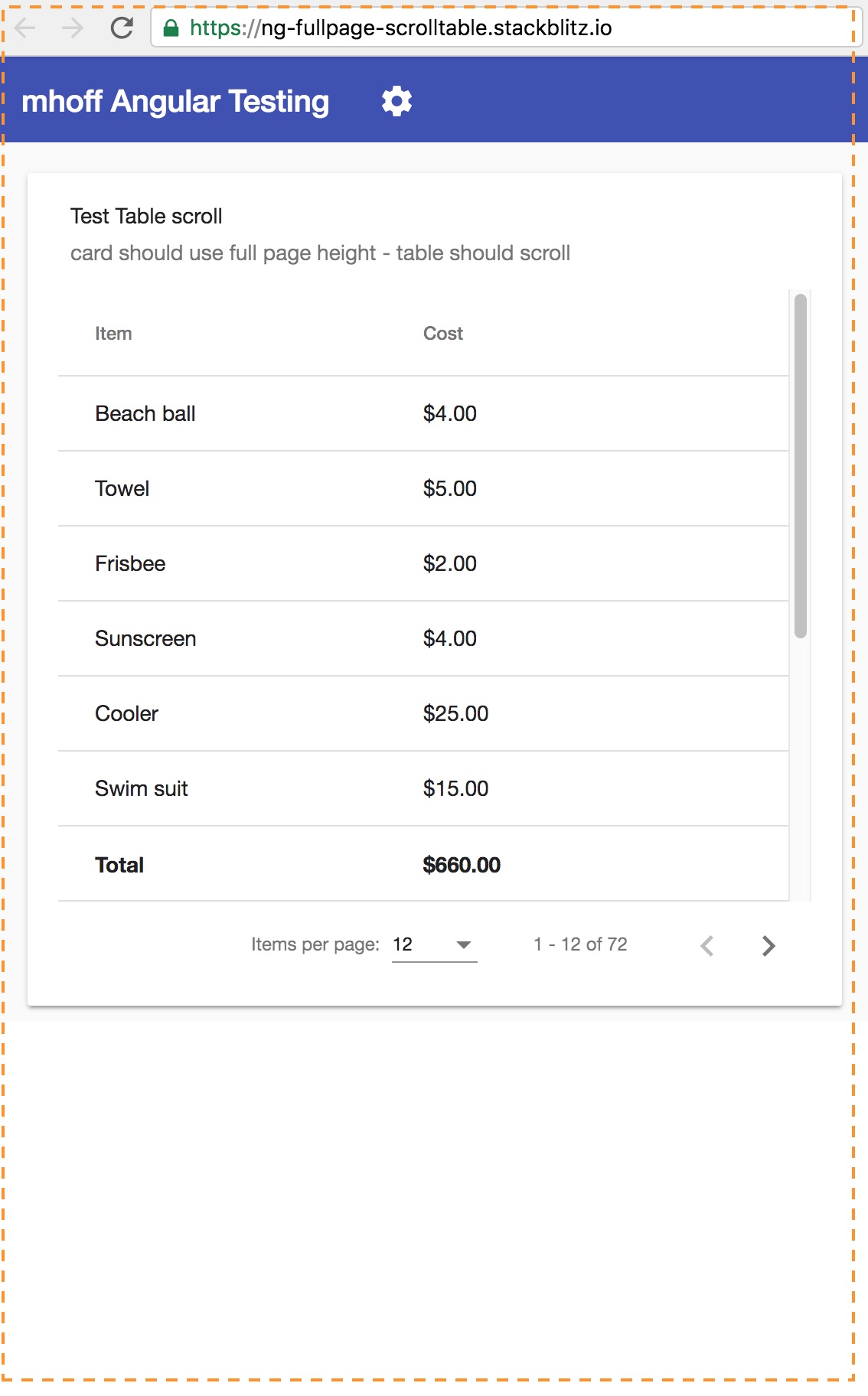 css angular material 6 sidenav use 100 page height / mattable